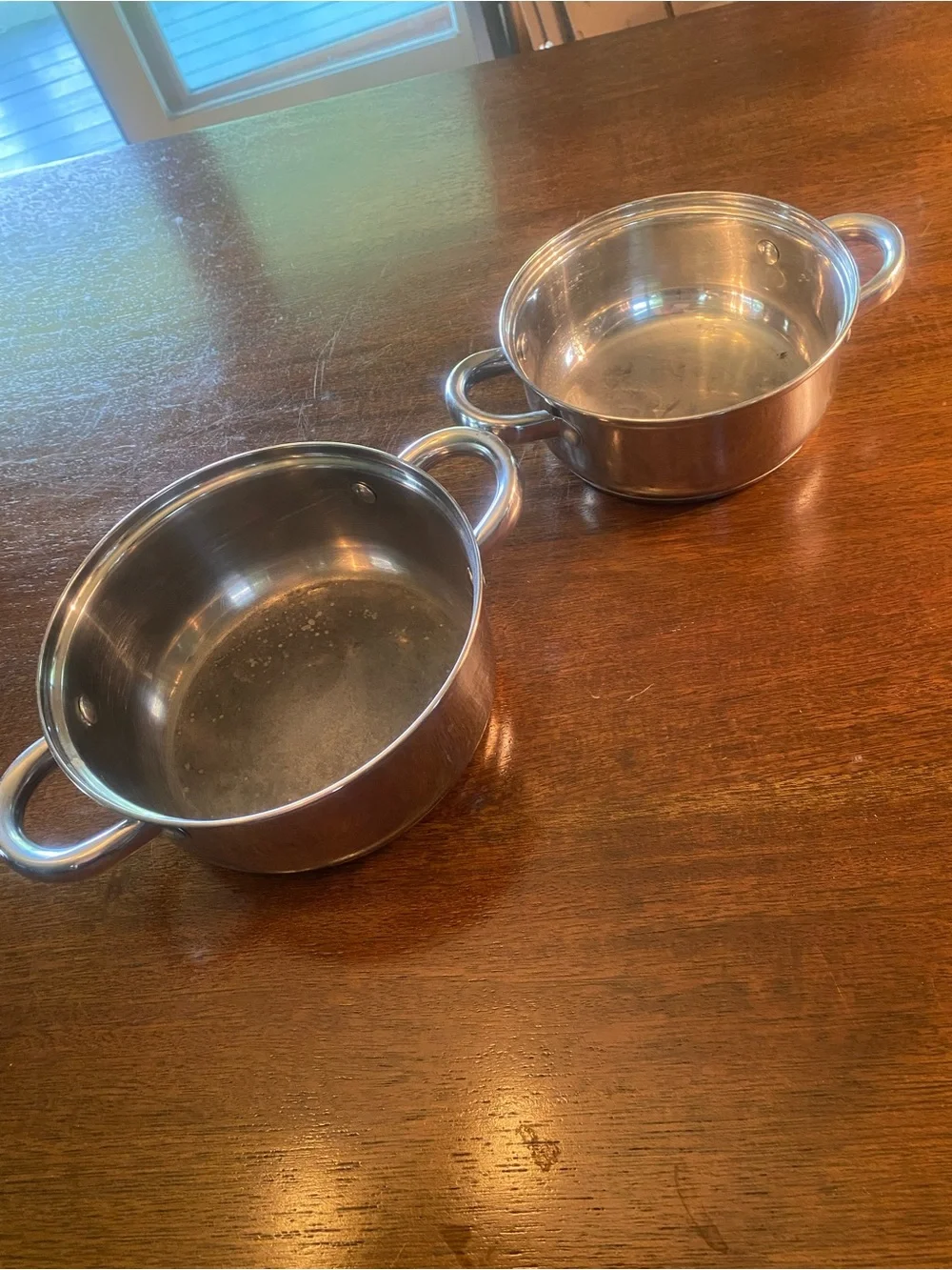 Set of 2 Stainless Steel 18-10 Cook N Home Pots 7” and 8”